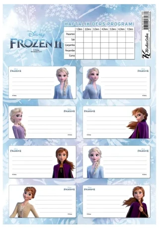 Keskin Color Frozen Iı Okul Etiketi Ders Programlı 3 Lü 220130-92