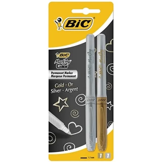 Bic Permanent Marker Kalem Sılver-gold 2 Li 92611