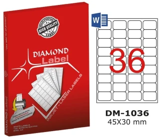 Diamond Label 45x30 Mm A4 Laser Etiket 100"lü Dm-1036