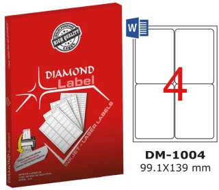 Diamond Label 99.1x139 Mm A4 Laser Etiket 100"lü Dm-1004