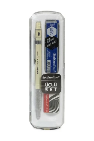 Scrikss Graph-x Metal Versatil Kalem+silgi+min 0.7 Beyaz