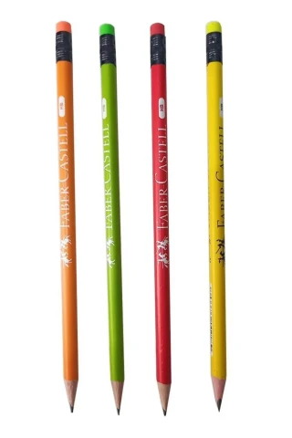 Faber Castell Şövalye Hb Kurşun Kalem Silgili Canlı Renkler 5244000045