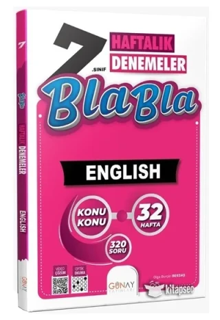 Günay Yay.- 7.sınıf Bla Bla English Haftalık Denemeler 2324