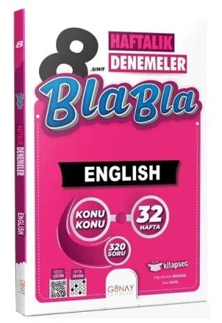 Günay Yay.- 8.sınıf Bla Bla English Haftalık Denemeler 2324