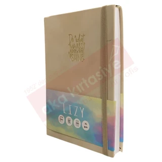 Lizy 14x20 Suni Deri Velur Desen Lastikli Defter Kareli 168 Yp Vel180sq
