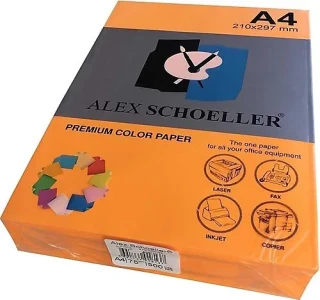 Alex Schoeller A4 75 Gr Renkli Fotokopi Kağıdı 500"lü Fosforlu Turuncu Alx-771