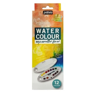 Pebeo Watercolor Oval Dizayn Aquarell 12"li Set Plastik Kutu 300101