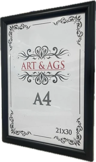 Art&ags A4 22 Mm Ahşap Görünümlü Çerçeve Siyah