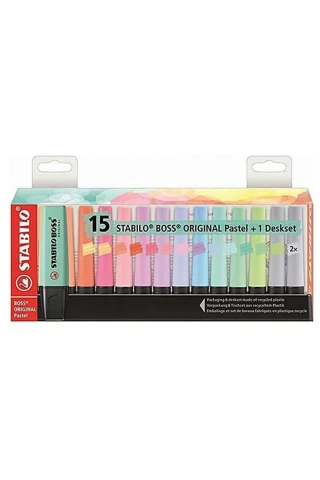 Stabilo Boss Fosforlu Kalem Pastel Renkler 15"li 7015-02-5