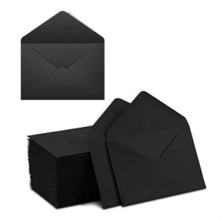 Asil 7x9 Cm 120 Gr Kartvizit Zarfı 100"lü Siyah It-401