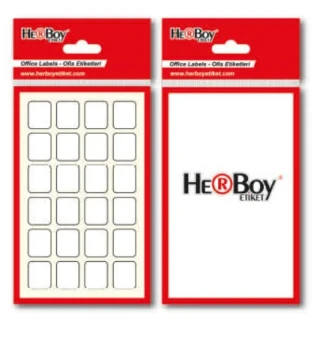 Herboy 12x18 Mm Poşet Ofis Etiketi Beyaz