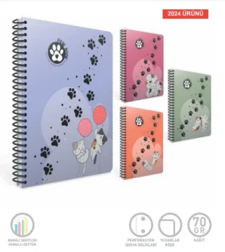 Gıpta Paw A4 Pp Kapak Spiralli Defter Çizgili 80 Yp 7070