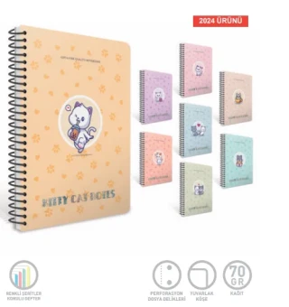 Gıpta Kitty Cat A4 Pp Kapak Spiralli Defter Çizgili 80 Yp 7279
