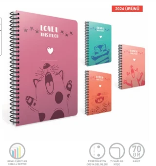Gıpta Love U A4 Pp Kapak Spiralli Defter Kareli 80 Yp 7221