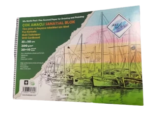Art Liva 35x50 200 Gr Dokulu Resim Defteri(20 Adet Fon Karton+10 Adet Resim Kağıdı) Sd-405