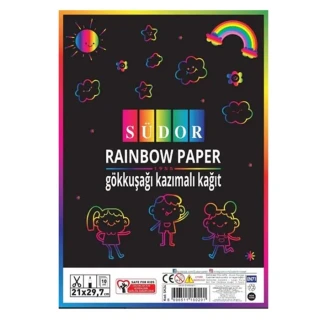 Südor A4 Gökkuşağı Kazımalı Kağıt (sihirli Kağıt) 10"lu Sk24