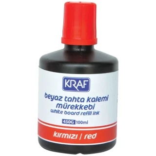 Kraf 450g 100 Ml Beyaz Tahta Kalemi Mürekkebi Kırmızı