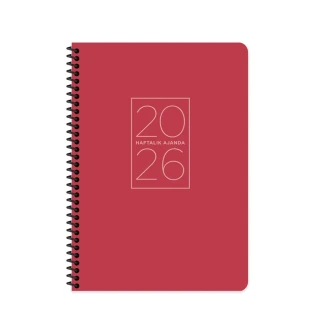Keskin Color 20x28 Spiralli Haftalık Ajanda Kırmızı 600172-99 (2026)