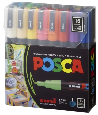 Uni Posca 0.9-1.3 Su Bazlı Markör Kalem 16"lı Pc-3m\16c