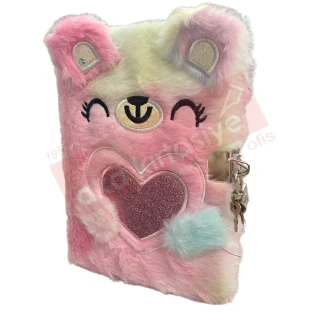 Misyon 15x21 Peluş Kilitli Hatıra Defteri Sevimli Kedi Msy-5647