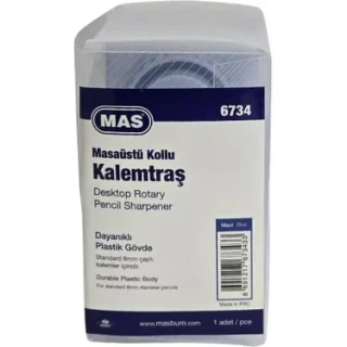 Mas Masaüstü Kollu Kalemtraş Dayanıklı Plastik Gövde Mavi 6736
