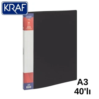 Kraf A3 Sunum Dosyası 40 Lı 1140a3 Siyah