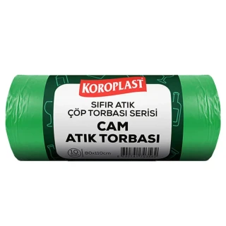 Koroplast 80x110 Cm 40 Mic 650 Gr Sıfır Atık Cam Atık Torbası 10"lu Yeşil St01500537