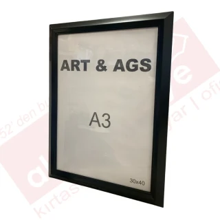 Art&ags A3 35 Mm Ahşap Görünümlü Piramit Çerçeve Siyah