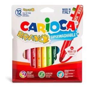 Carioca Bravo Jumbo Süper Yıkanabilir Keçeli Kalem 12"li 42755