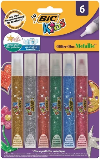Bic Metalik Glitter Simli Yapıştırıcı 6"lı 893269