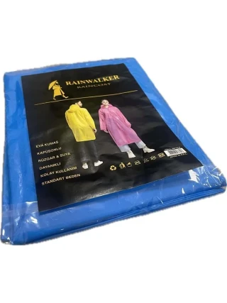 Rainwalker Eva Kumaş Kapşonlu Yağmurluk Mavi Rw-y04-l