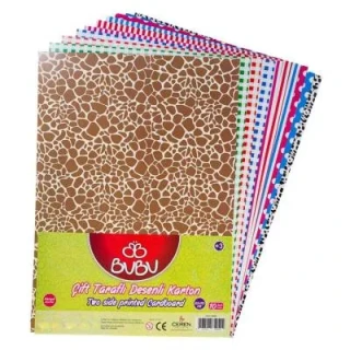 Bubu 50x70 Çift Taraflı Desenli Karton Karışık 10 Lu Fk0002