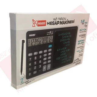 Mikro 7" Yazı Tabletli 12 Haneli Hesap Makinesi Siyah Cl-8455