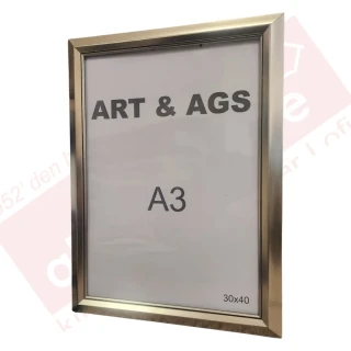 Art&ags A3 35 Mm Ahşap Görünümlü Piramit Çerçeve Gümüş