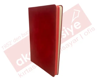 Victorias Journals 15x21 Duo Esnek Kap.vegan Deri Çizgili Defter 192 Sf. Kırmızı 125-2034