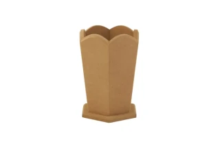 Aka Ahşap 10x10x15 Cm Altıgen Vazo Vz 04