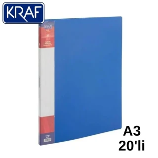 Kraf A3 Sunum Dosyası 20 Li 1120a3 Mavi
