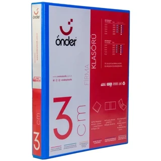 Önder 3 Cm 2 Halka D Mekanizma İç Cepli Klasör Mavi 2003-1