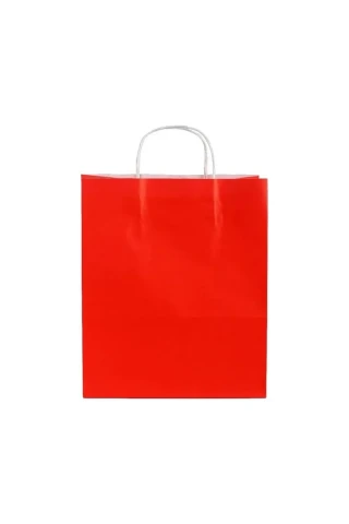 Nedi 25x31 Cm Büküm Saplı Kraft Çanta Kırmızı 079761