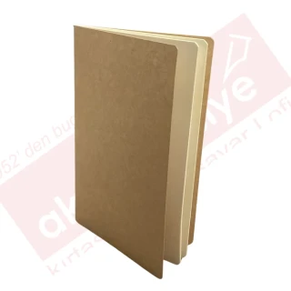 Cartıa 13x21 Ivory Kraft Karton Kapak Dikişli Defter Düz 40 Yp Gld053