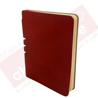 Cartıa 10x14 Ivory Deri Kapak Sırttan Kalemlikli Defter Çizgili 112 Yp Crt003