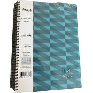 Cartıa Mercury A4 Sert Kapak Spiralli Defter Kareli 140 Yp Gld021