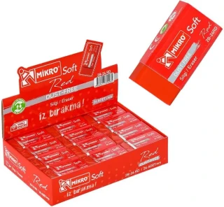 Mikro 2b-24rd Kırmızı Soft Silgi