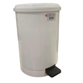 Arı Plastik Pedallı Çöp Kovası Yuvarlak 40 Lt Gri\beyaz 4219 No 4 7139