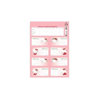 Keskin Color Hello Kitty Okul Etiketi Ders Programlı 3 Lü 220130-08