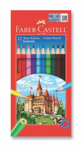 Faber Castell Kuruboya Kalemi 12 Renk Tam Boy 116312