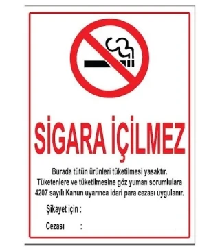 Odak 50x70 Sigara İçilmez Levhası