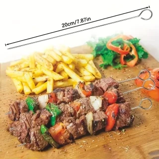 10'lu Paslanmaz Çelik Şiş Seti (20 cm) - Airfryer &amp; Mangal