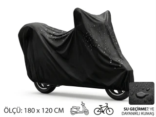 Su ve Toz Geçirmez Motosiklet ve Scooter Koruma Brandası 180x120 cm