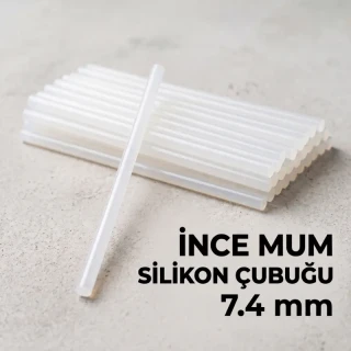 İnce Mum Silikon Çubuğu - 7.4 mm Şeffaf - 1 Kilogram
